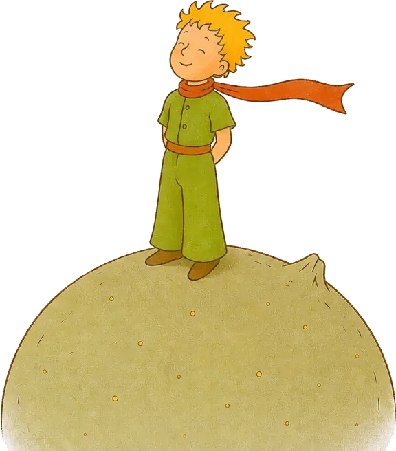 El Principito sobre su planeta, entre estrellas
