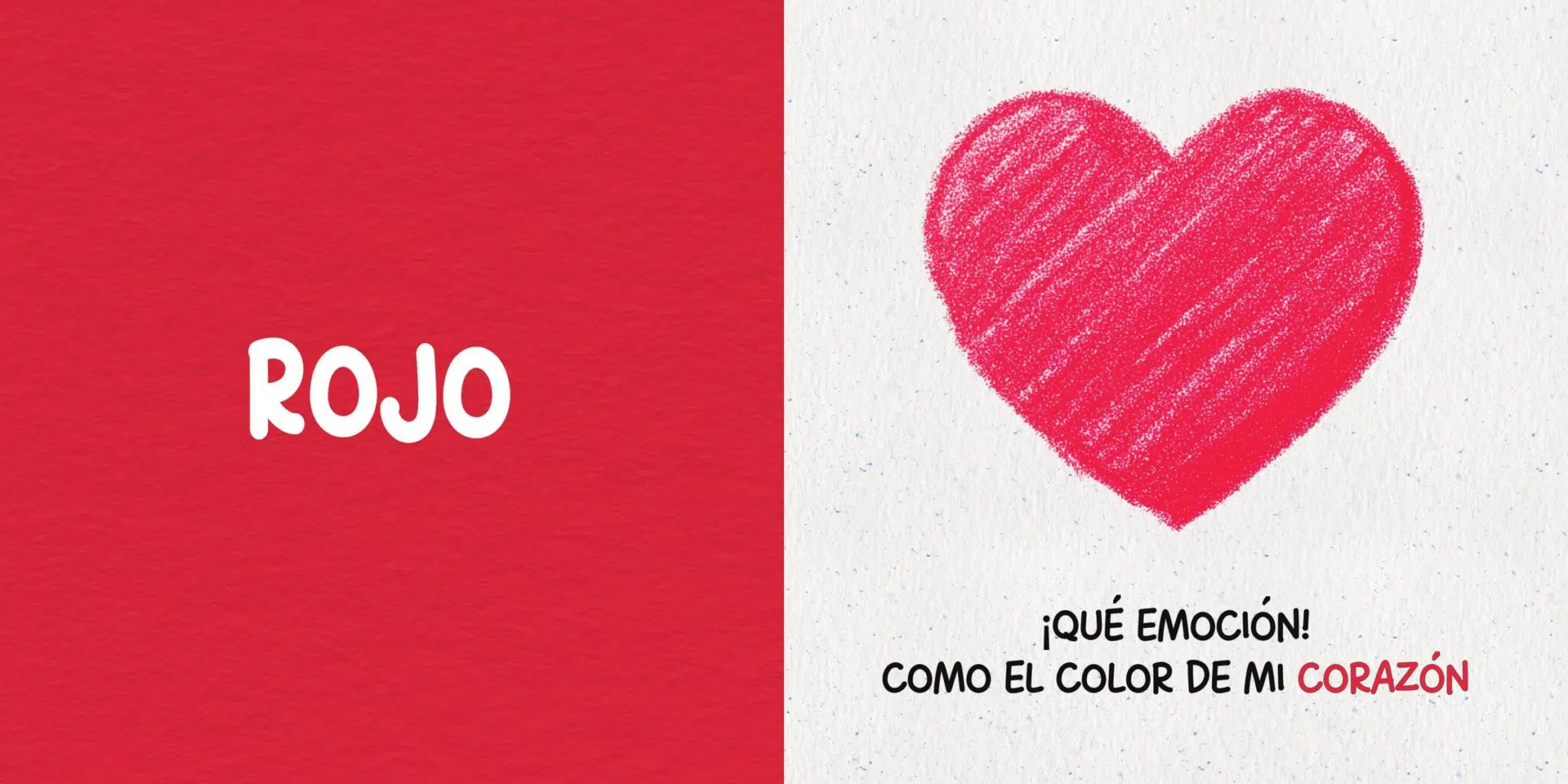 Doble página de Colores: rojo, como el color de mi corazón