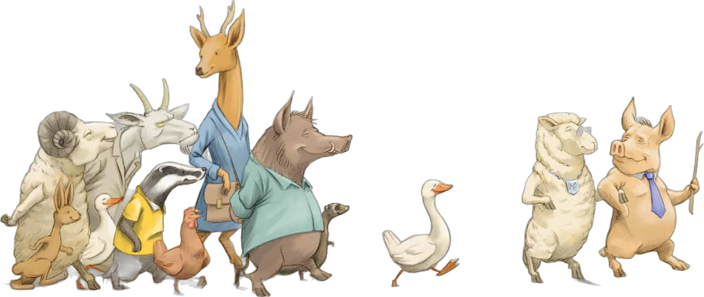 El desfile de animales de El palito de la felicidad